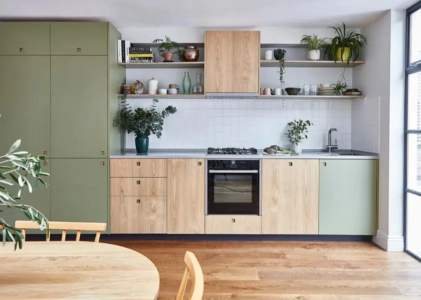 Inspirasi Dapur Minimalis Warna Hijau Sage atau Olive Soft